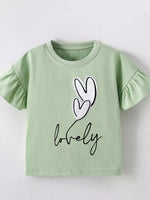 Children's Heart Ruffle Sleeve T-Shirt