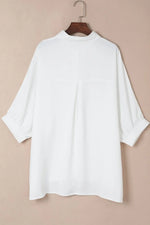 Collared Neck Three-Quarter Sleeve Shirt