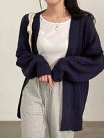 Open Front Oversized Knit Cardigan