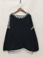 Contrast Trim Oversized Sweater