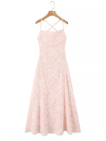 Lace Up Back Spaghetti Strap Maxi Dress