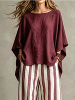 Full Size Solid Color Top and Pants Set Plus Size