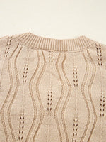 Pearl-Embellished V-Neck Pullover Sweater
