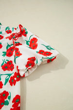 Printed V-Neck Short Sleeve Shirt