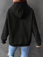 Textured Knit Drawstring Hoodie