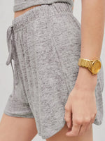 Quarter Button Sleeveless Top and Drawstring Shorts Lounge Set