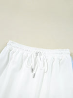 Contrast Trim Top and Mini Skirt Set