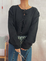 Tie Front Drop Shoulder Cardigan