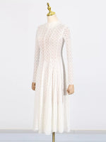 Lace Mock Neck Long Sleeve Maxi Dress