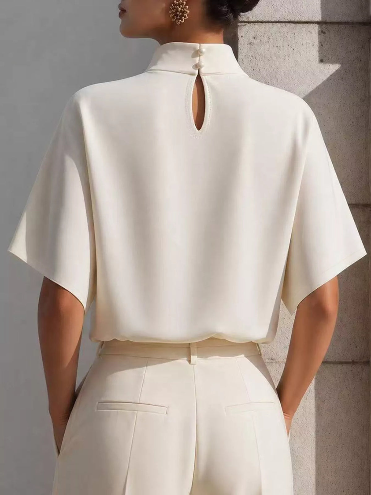 Mock Neck Short Sleeve T-Shirt