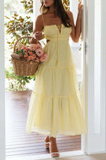Cutout Square Neck Midi Cami Dress