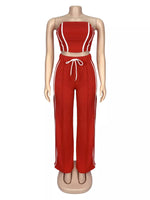 Sleeveless Tube Top and Wide Leg Pants Set