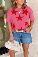 Independence Day Star Printed Mineral Wash T Shirt