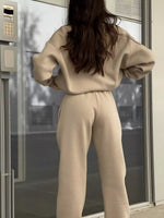 Half Zip Sweatshirt and Pants Set