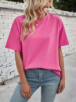 Casual Loose Fit Solid Color T-Shirt