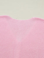 Solid Color Knit V Neck Button Front Sweater Vest
