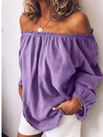 Off-Shoulder Frill Trim Blouse