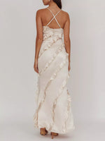 Ruffled Spaghetti Strap Maxi Dress