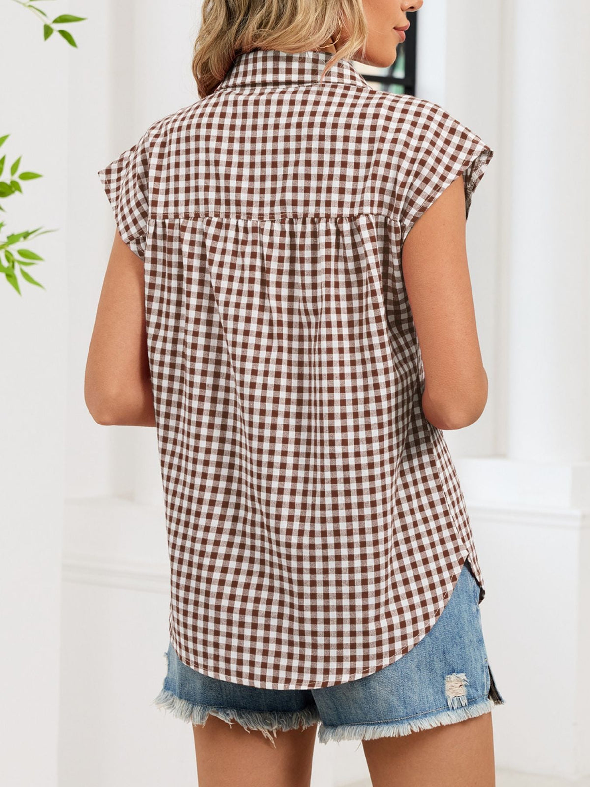 Gingham Button-Down Shirt