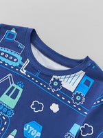 Children's Fun Road Construction Print Short Sleeve Tee