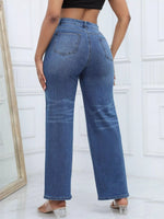 Distressed Wide-Leg Jeans