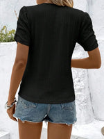 Ruched Round Neck Short Sleeve Top