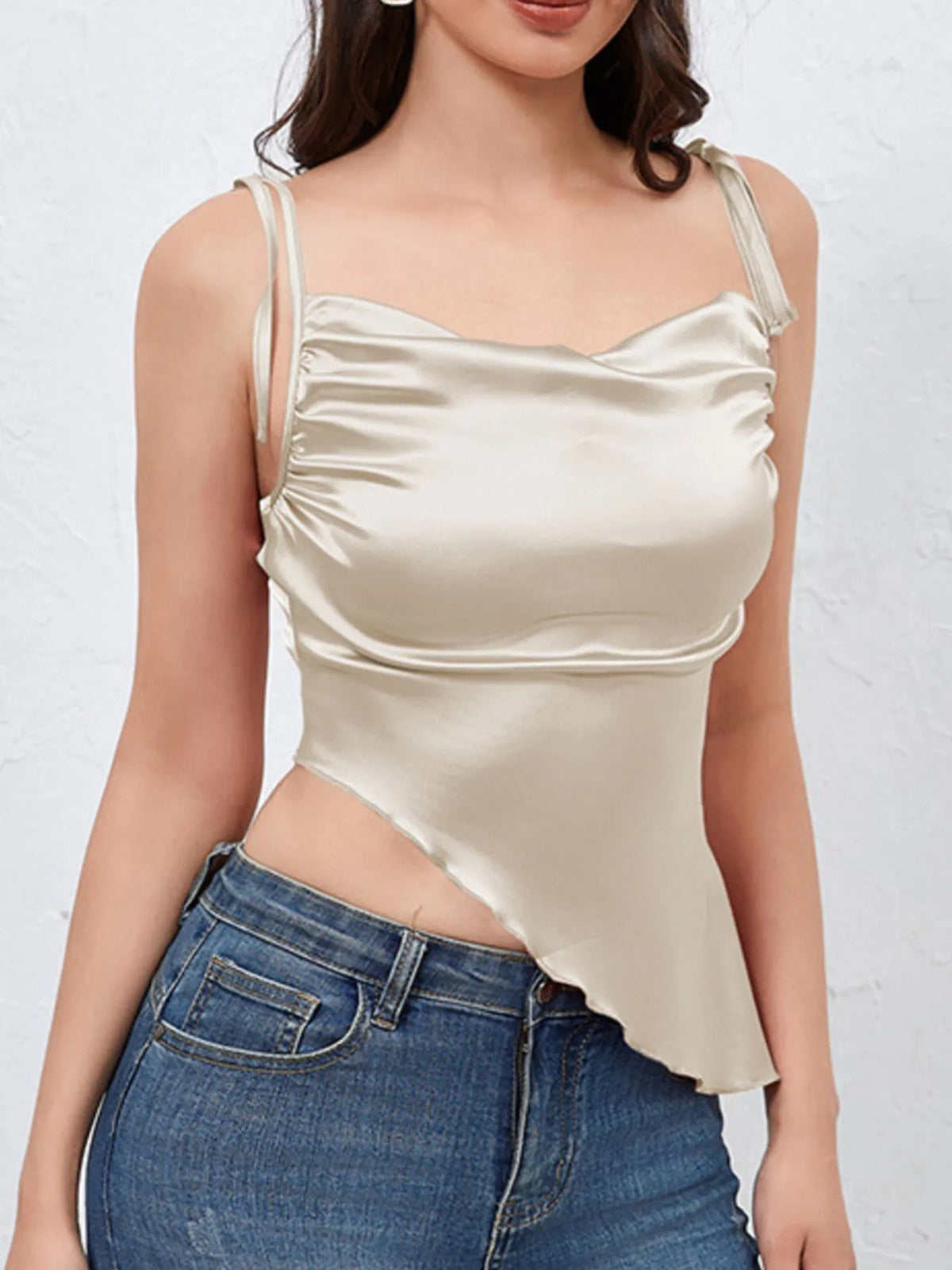 Asymmetrical Tie Shoulder Cami