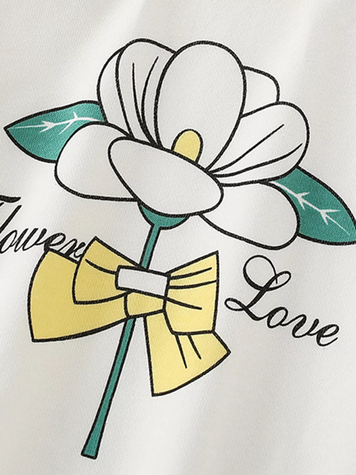 Children's Flower Graphic Crew Neck Sweatshirt