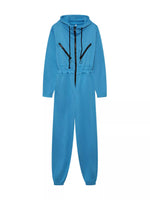 Hooded Zip-Up Long Sleeve Jumpsuit