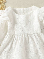 Children's Eyelet Embroidered Ruffled Top and Shorts Set