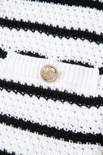Striped Button-Up Knit Sweater Vest