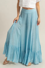HYFVE High-Waist Ruffle Flared Wide Leg Pants