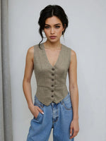 Plaid Button Down Vest