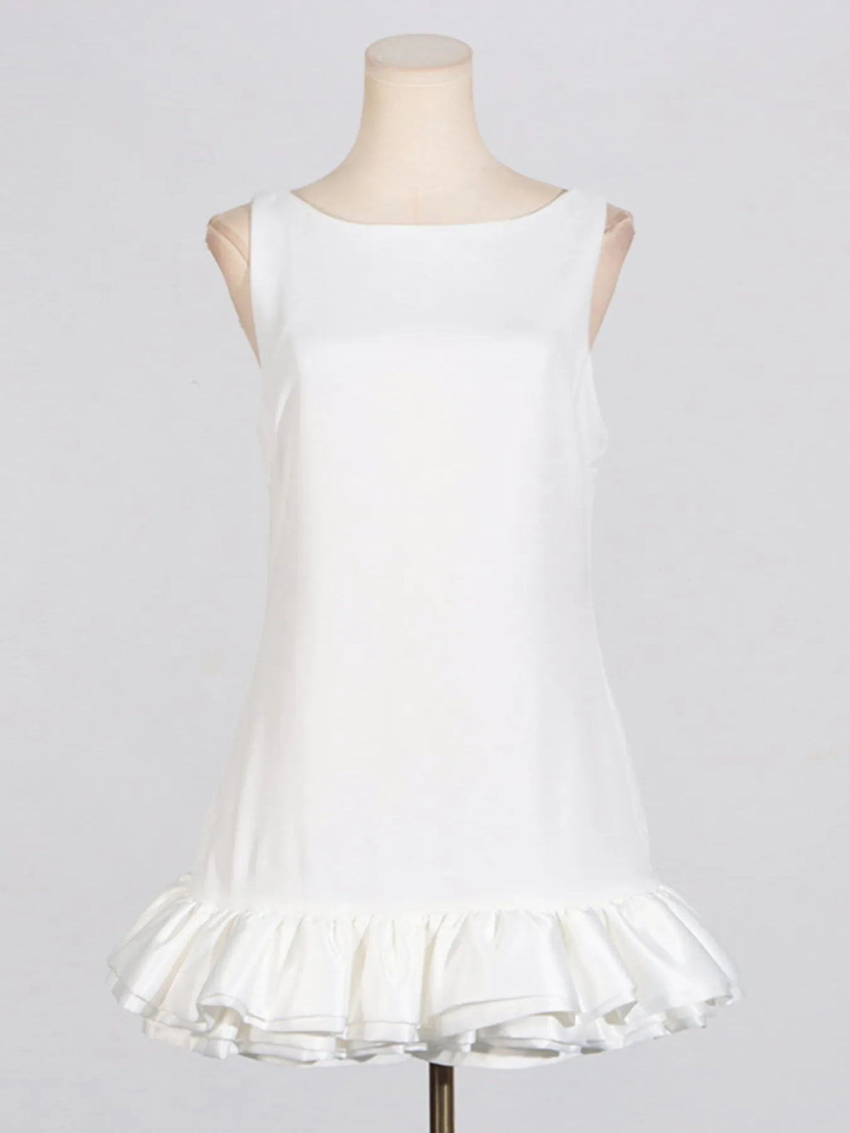 Ruffled Hem Sleeveless Mini Dress