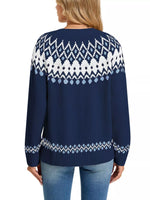 Fair Isle Patterned Button-Down Knit Cardigan