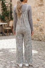 Camouflage Twist Ribbed Sleeveless Full-Length Casual Jumpsuit