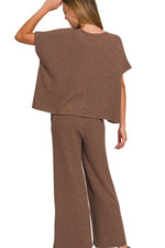 Zenana Cotton Slub Top & Pants Set