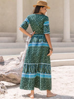 Tie Front Half Sleeve Top and Skirt Set