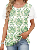 Layered Short Sleeve Round Neck T-Shirt