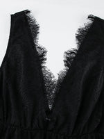 Lace Deep V-Neck Maxi Dress