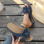 Flower Open Toe Wedge Sandals