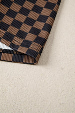 Checkerboard Round Neck Summer T Shirt