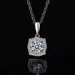 1 Carat Moissanite 925 Sterling Silver Necklace