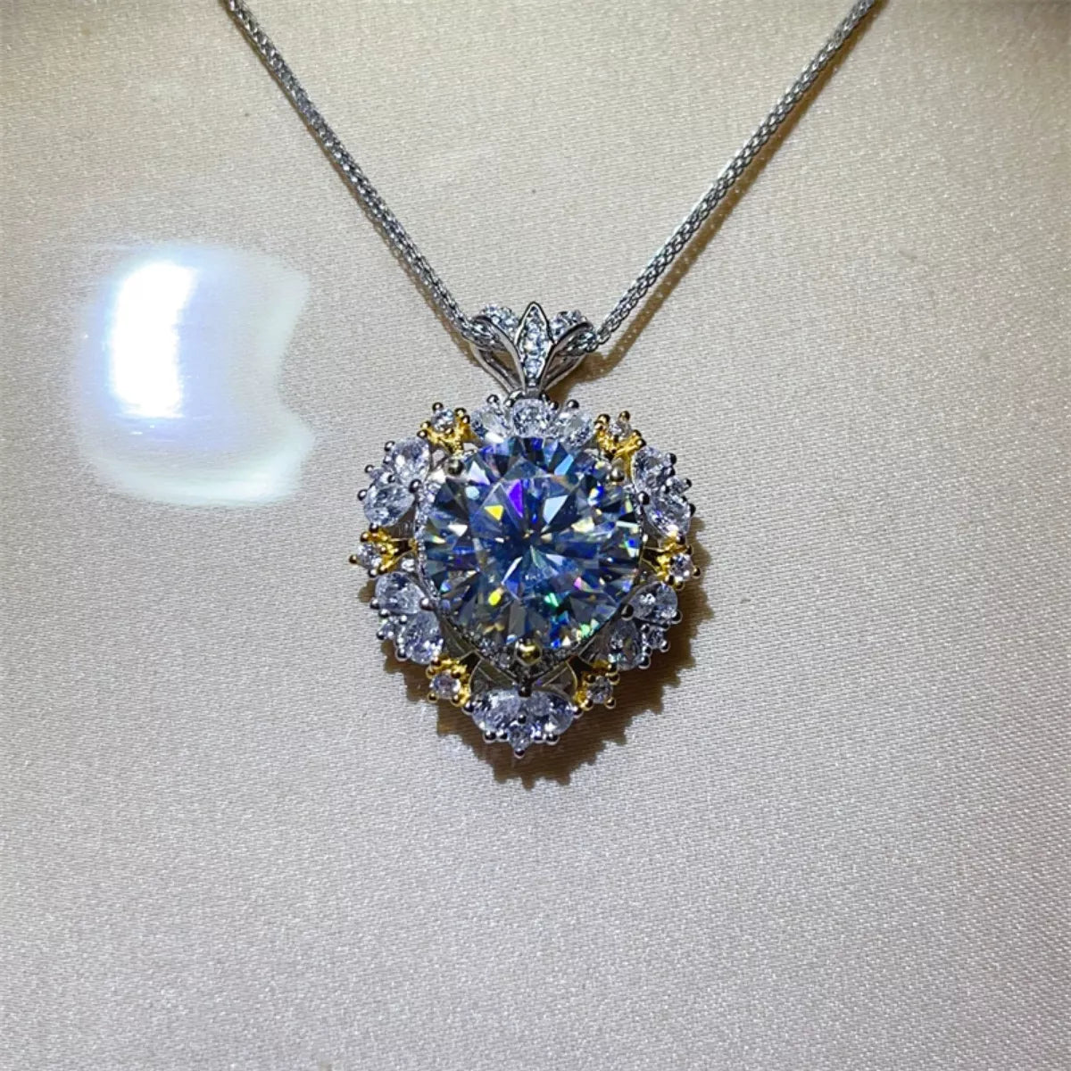 5 Carat Moissanite 925 Sterling Silver Necklace