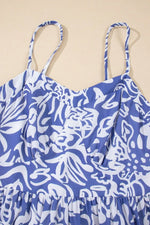Floral Print Spaghetti Strap High Waist Dress