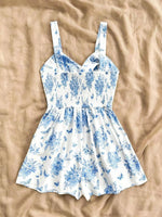 Floral Print Twist Front Cutout Romper