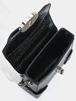 Crocodile Pattern Flap Crossbody Bag
