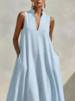 Sleeveless Maxi Dress with Side Pockets