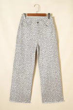 Leopard Print Wide Leg Jeans