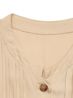 Button Front Flounce Sleeve Dress